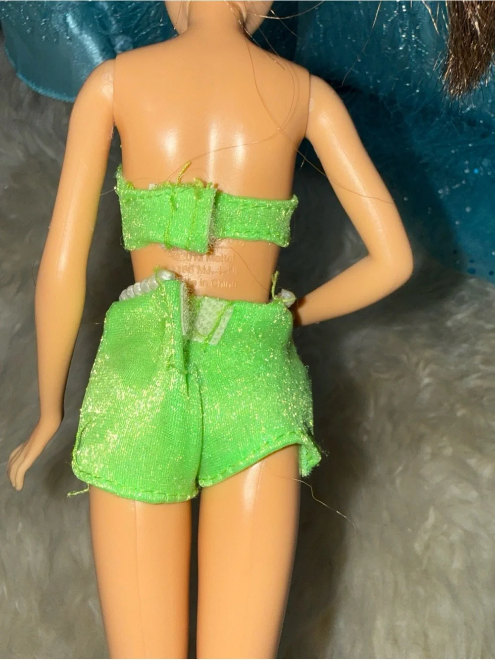 Mattel Barbie green pearl shorts and bikini top 60’s 70’s